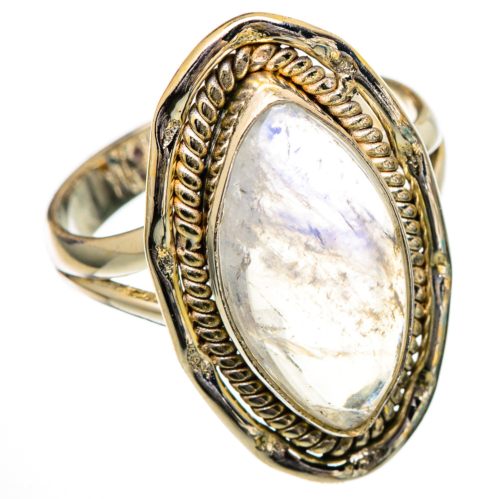 Rainbow Moonstone Rings handcrafted by Ana Silver Co - RING101949 - Photo 2