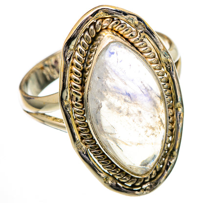 Rainbow Moonstone Rings handcrafted by Ana Silver Co - RING101949 - Photo 2