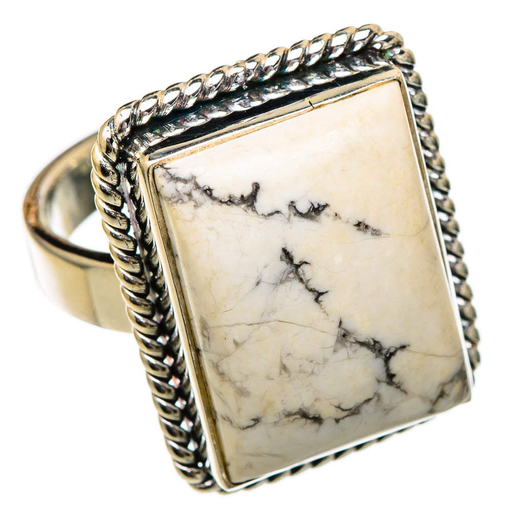 Howlite Rings handcrafted by Ana Silver Co - RING101950 - Photo 2