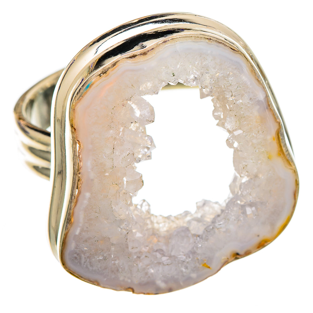 White Geode Slice Rings handcrafted by Ana Silver Co - RING101951 - Photo 2