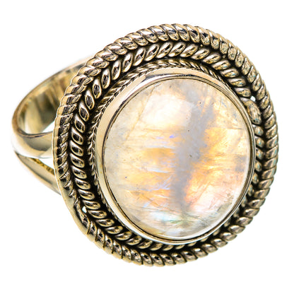 Rainbow Moonstone Rings handcrafted by Ana Silver Co - RING101952 - Photo 2