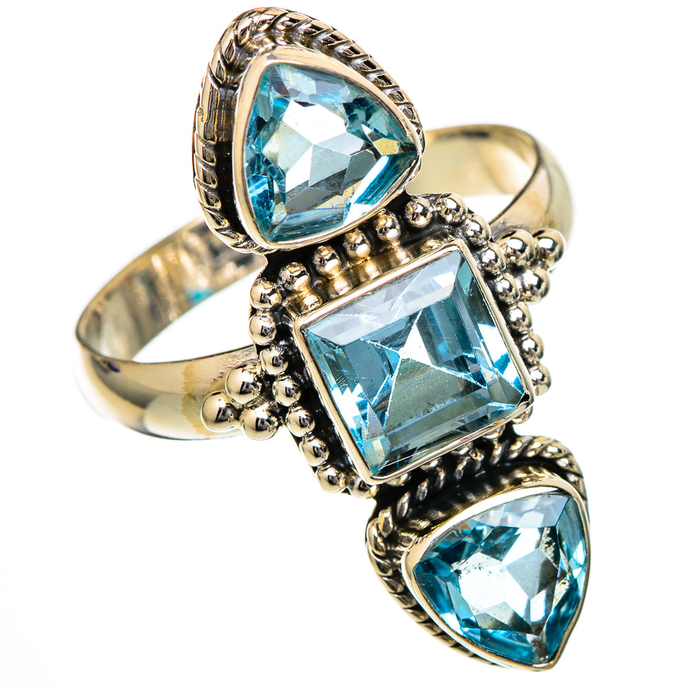 Blue Topaz Rings handcrafted by Ana Silver Co - RING101965