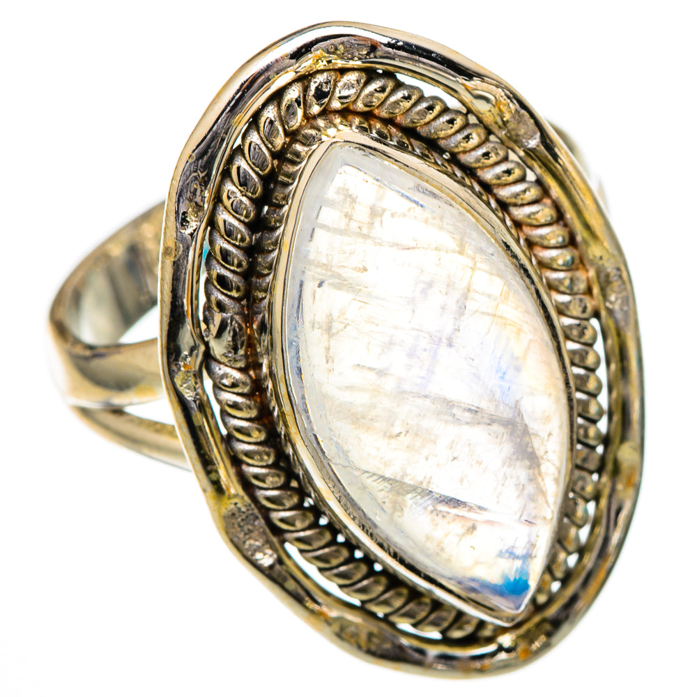 Rainbow Moonstone Rings handcrafted by Ana Silver Co - RING101977