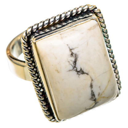 Howlite Rings handcrafted by Ana Silver Co - RING101998 - Photo 2