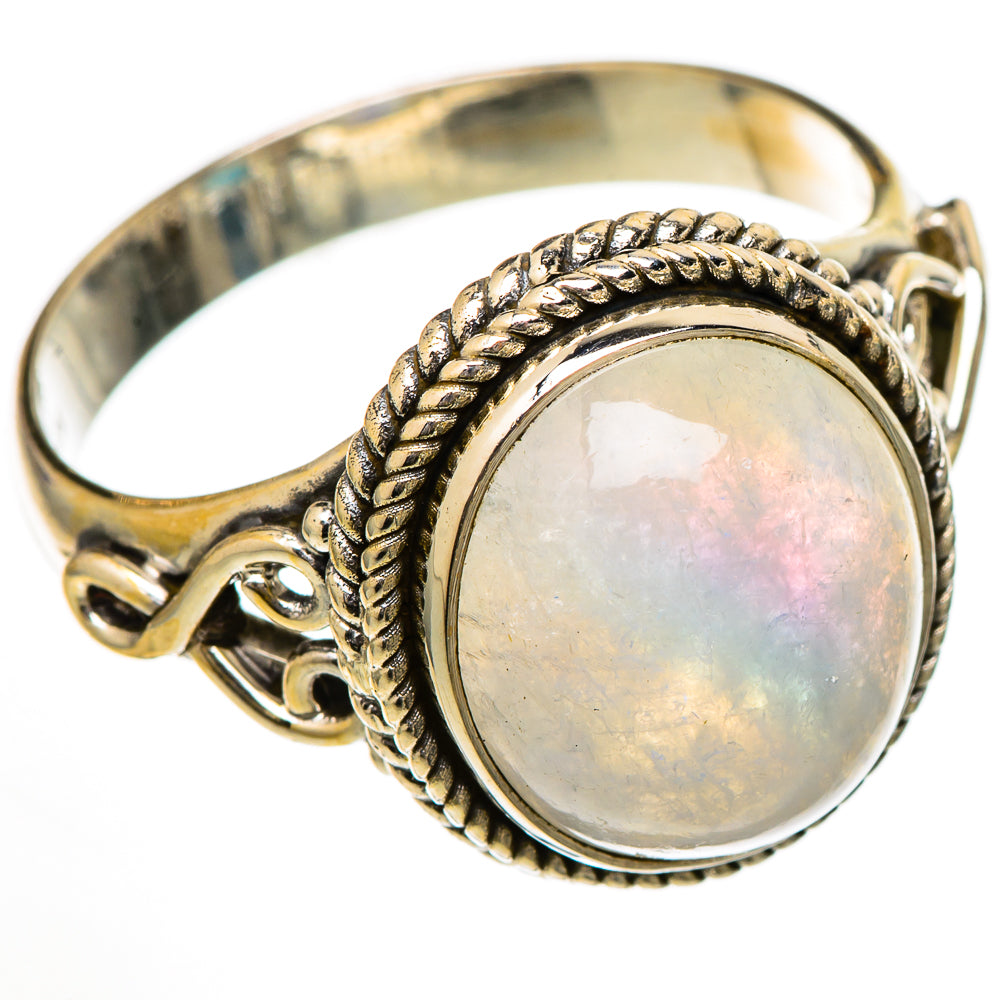 Rainbow Moonstone Rings handcrafted by Ana Silver Co - RING102001