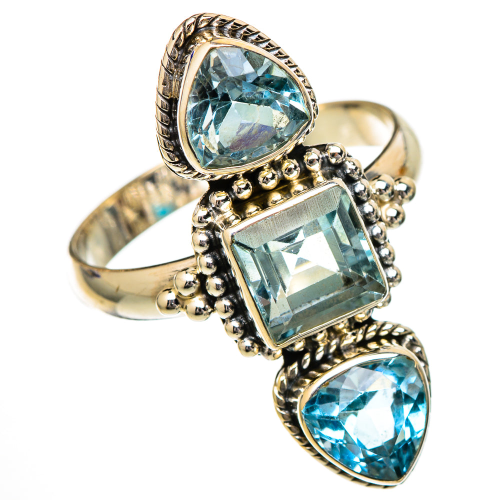 Blue Topaz Rings handcrafted by Ana Silver Co - RING102010
