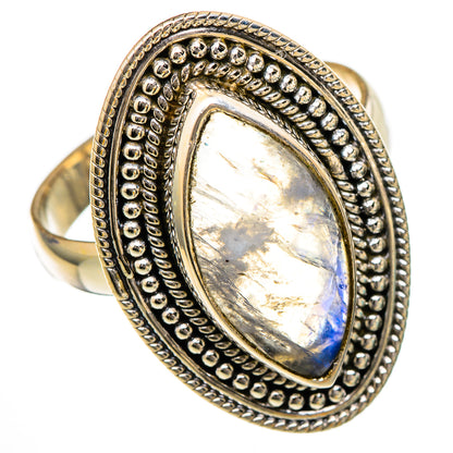 Rainbow Moonstone Rings handcrafted by Ana Silver Co - RING102022