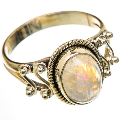 Rainbow Moonstone Rings handcrafted by Ana Silver Co - RING102023 - Photo 2