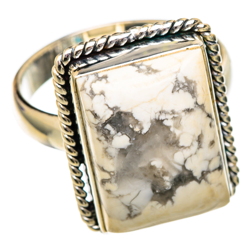 Howlite Rings handcrafted by Ana Silver Co - RING102047