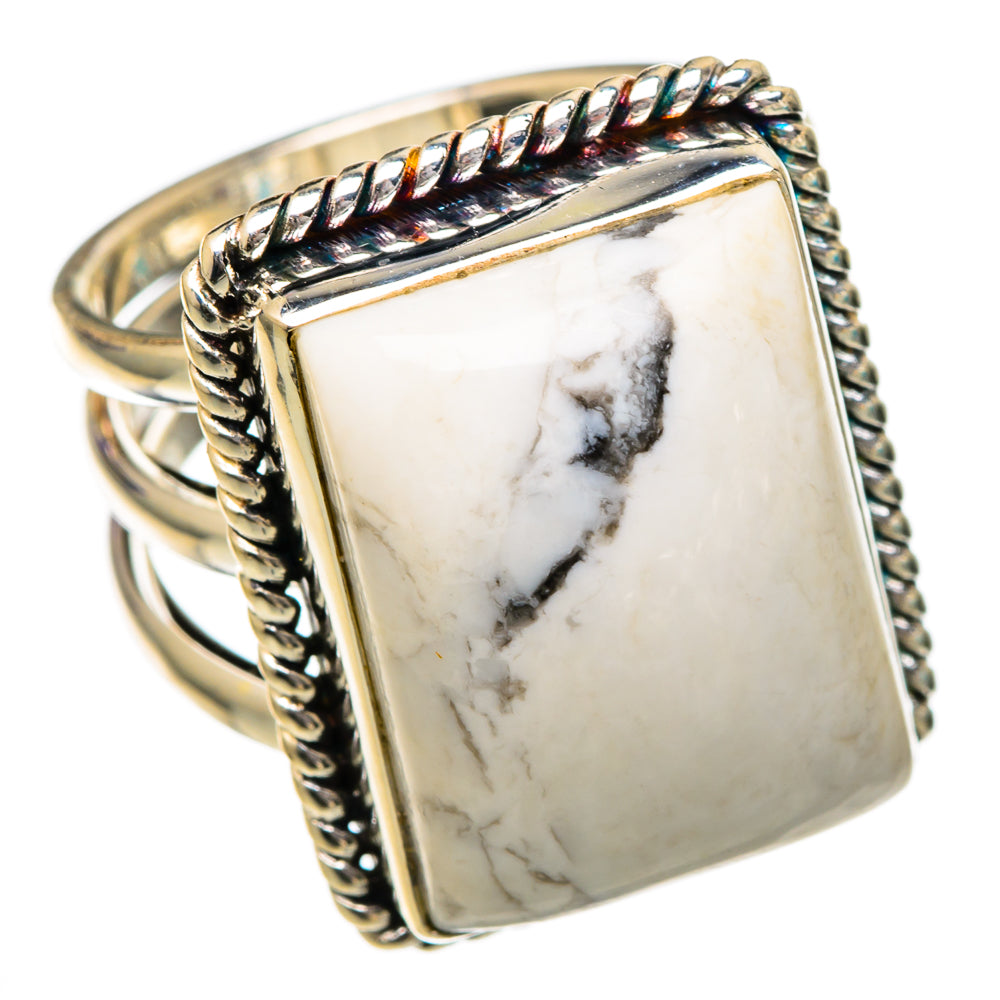 Howlite Rings handcrafted by Ana Silver Co - RING102073 - Photo 2