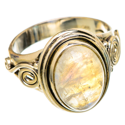 Rainbow Moonstone Rings handcrafted by Ana Silver Co - RING102080