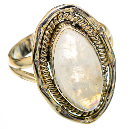 Rainbow Moonstone Rings handcrafted by Ana Silver Co - RING102086