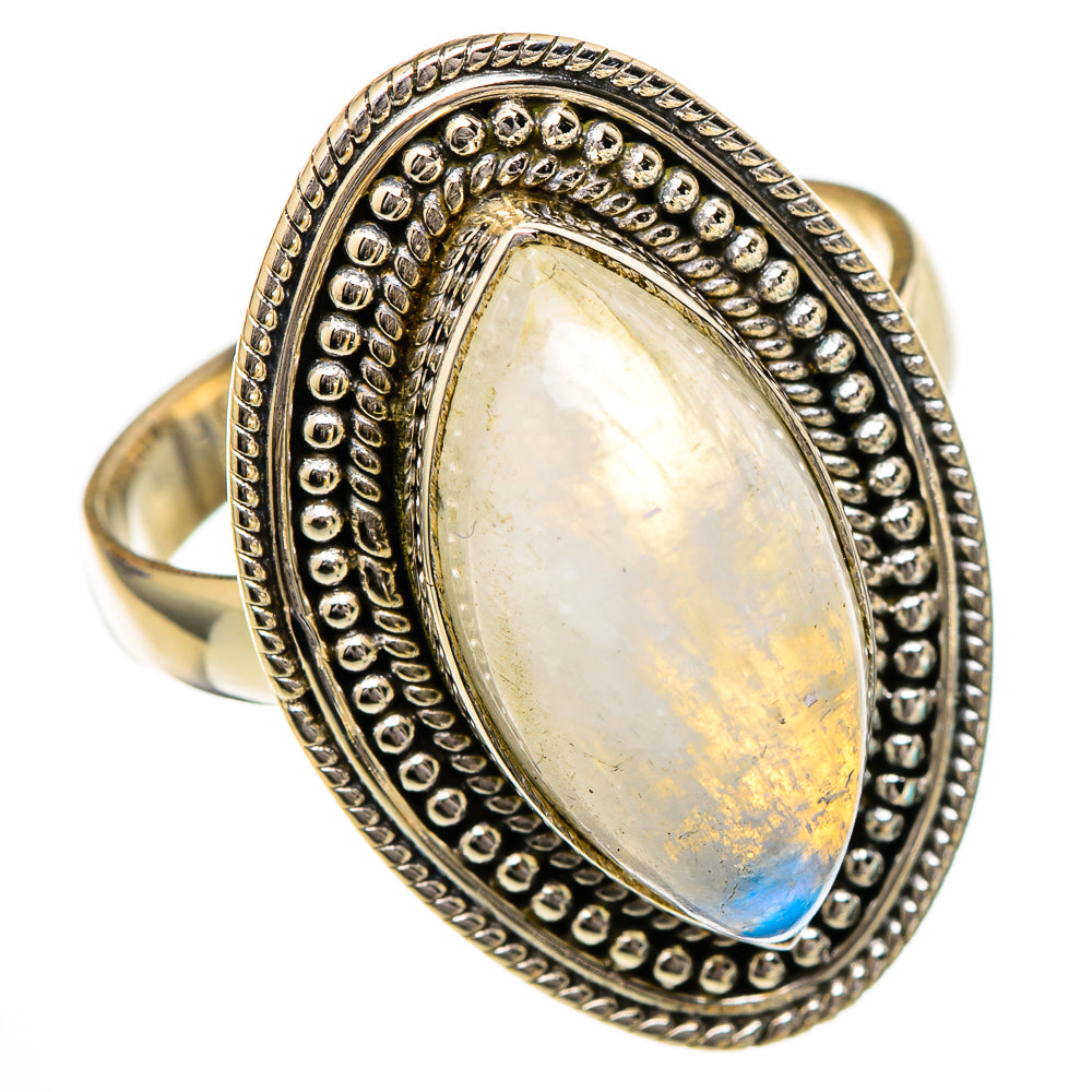 Rainbow Moonstone Rings handcrafted by Ana Silver Co - RING102087 - Photo 2