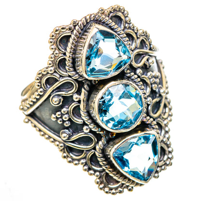 Blue Topaz Rings handcrafted by Ana Silver Co - RING102097