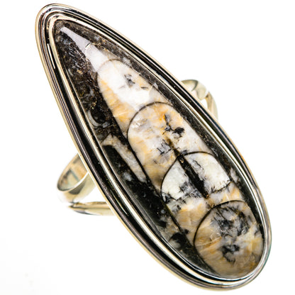 Orthoceras Fossil Rings handcrafted by Ana Silver Co - RING102127 - Photo 2