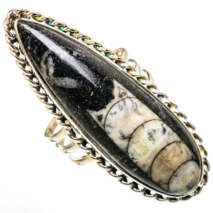 Orthoceras Fossil Rings handcrafted by Ana Silver Co - RING102128 - Photo 2