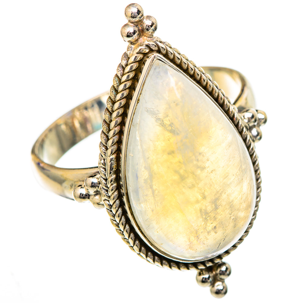 Rainbow Moonstone Rings handcrafted by Ana Silver Co - RING102130
