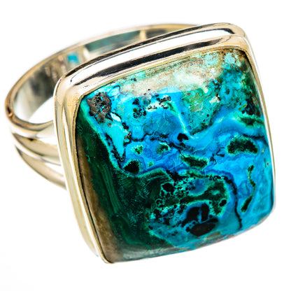 Malachite In Chrysocolla Rings handcrafted by Ana Silver Co - RING102132 - Photo 2