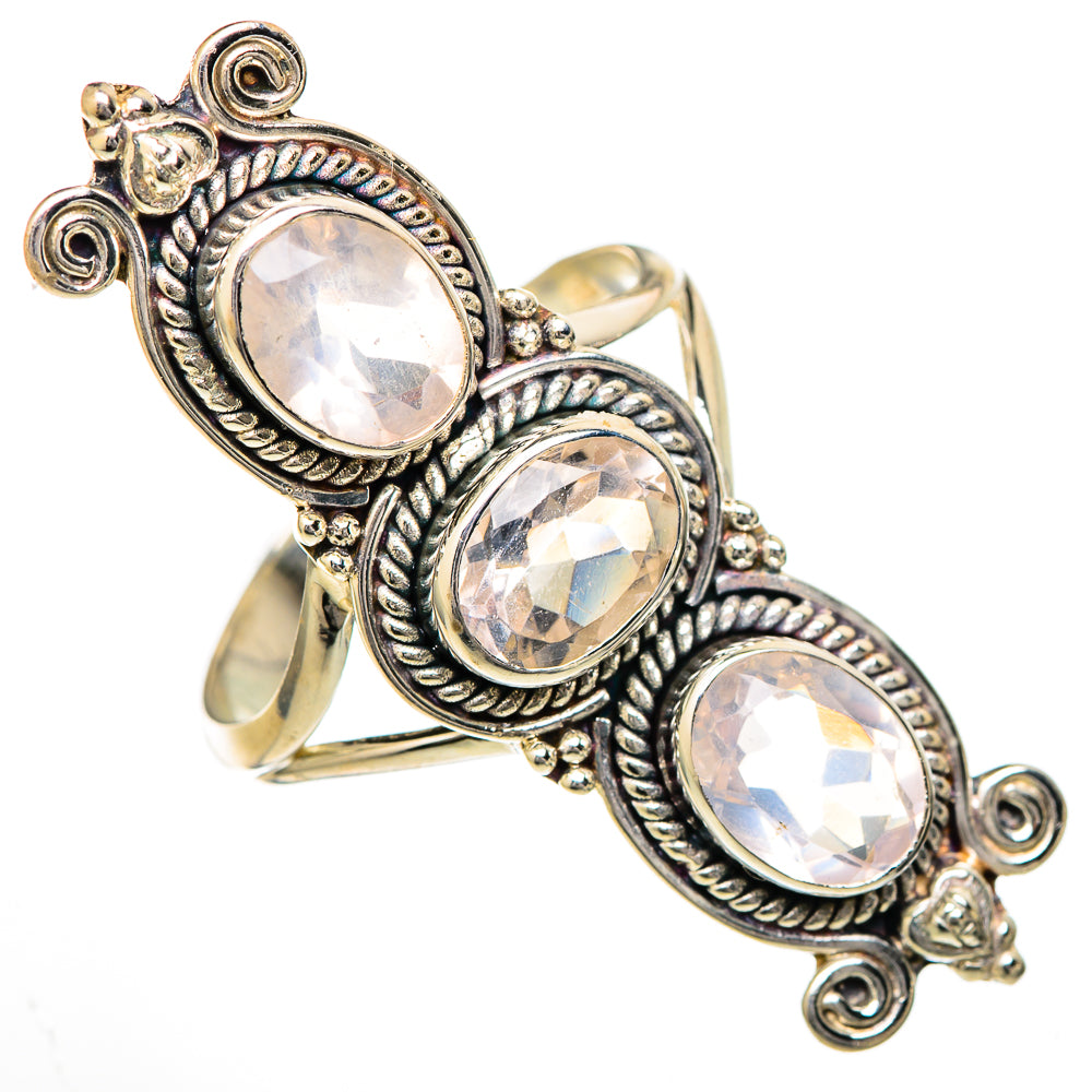 Rose Quartz Rings handcrafted by Ana Silver Co - RING102160