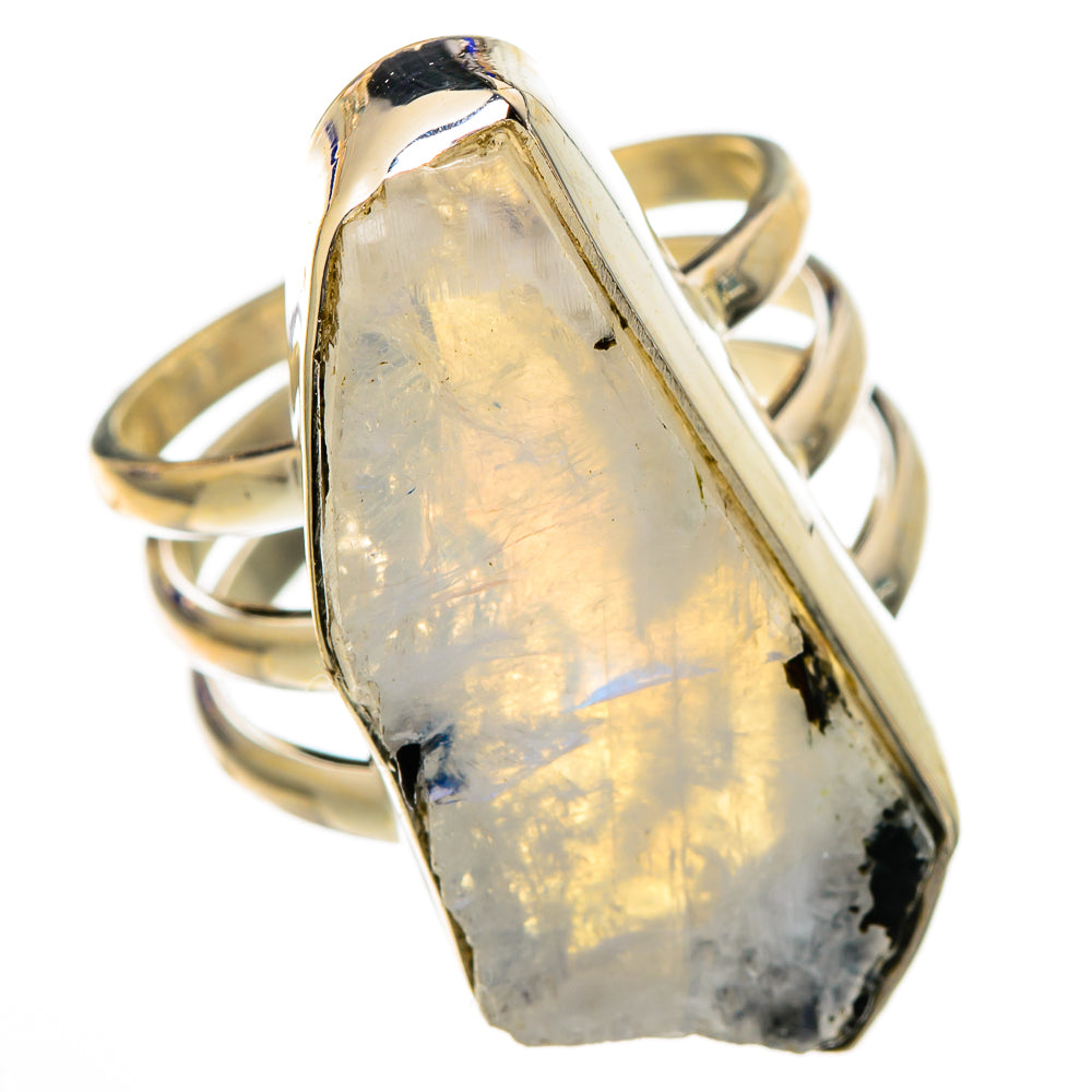 Rainbow Moonstone Rings handcrafted by Ana Silver Co - RING102168
