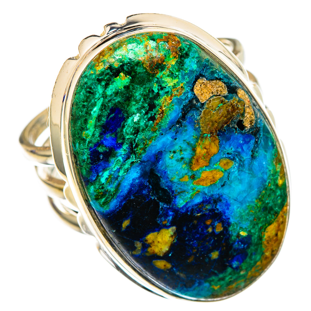 Azurite Malachite Rings handcrafted by Ana Silver Co - RING102170