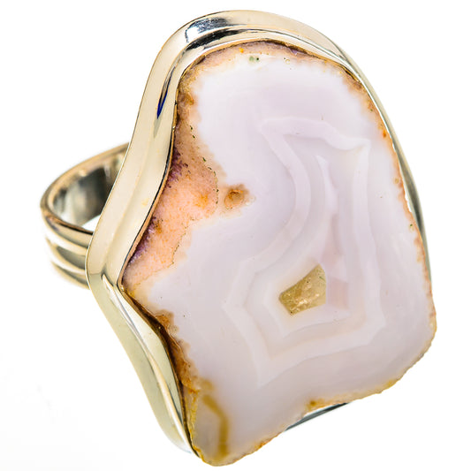 White Geode Slice Rings handcrafted by Ana Silver Co - RING102208 - Photo 2