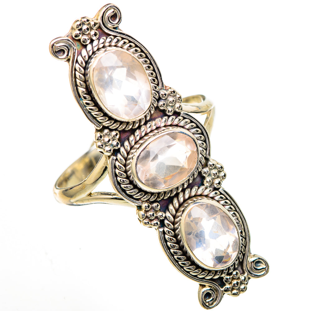 Rose Quartz Rings handcrafted by Ana Silver Co - RING102233