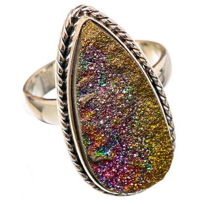 Spectro Pyrite Druzy Rings handcrafted by Ana Silver Co - RING102257 - Photo 2