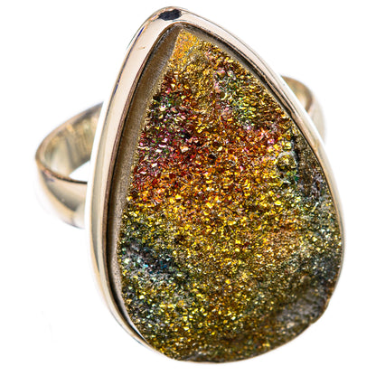 Spectro Pyrite Druzy Rings handcrafted by Ana Silver Co - RING102258 - Photo 2