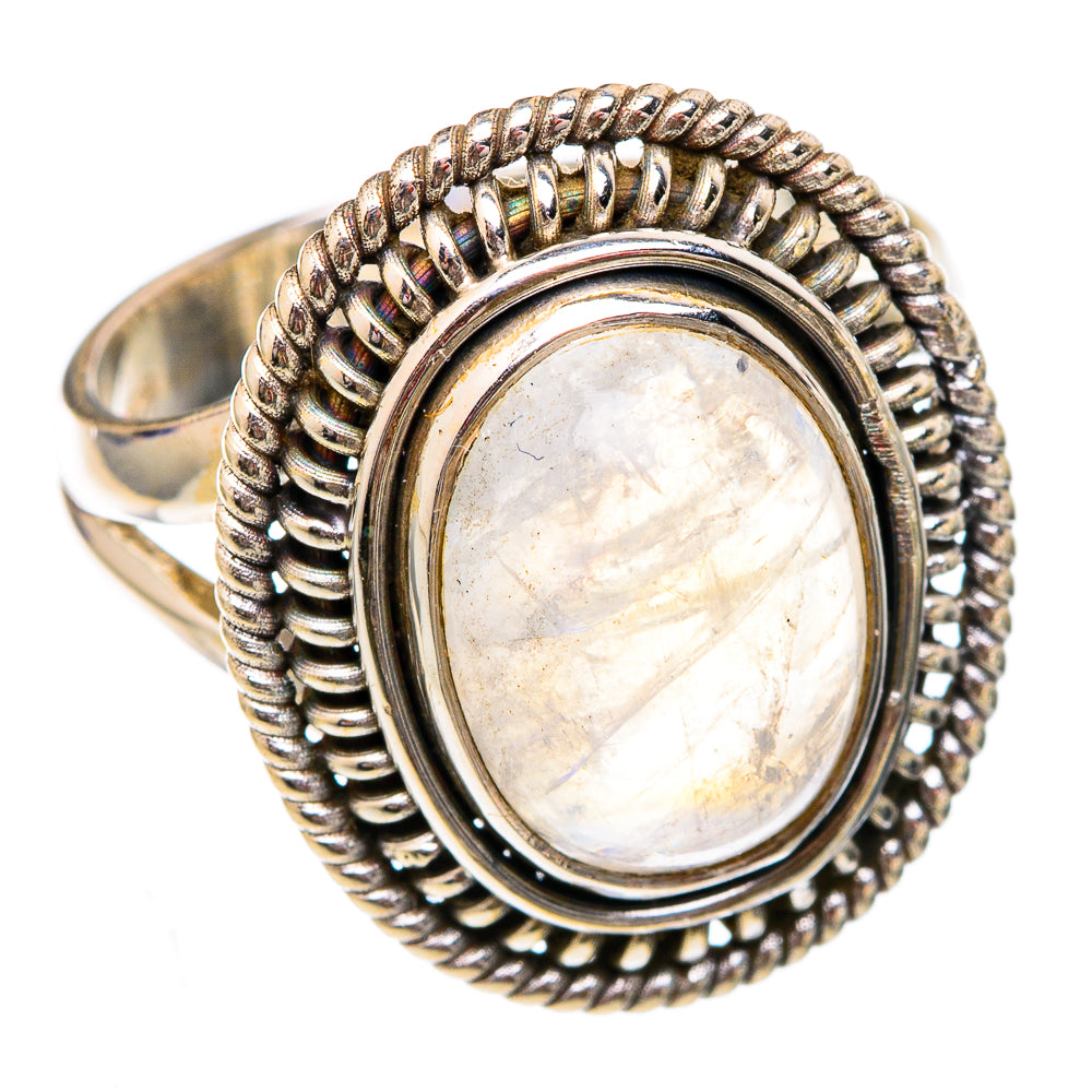 Rainbow Moonstone Rings handcrafted by Ana Silver Co - RING102261 - Photo 2