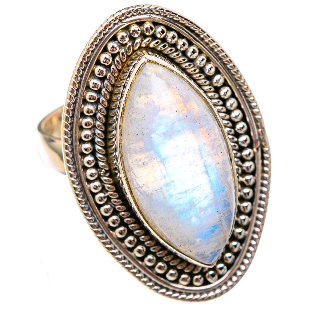 Rainbow Moonstone Rings handcrafted by Ana Silver Co - RING102265 - Photo 2