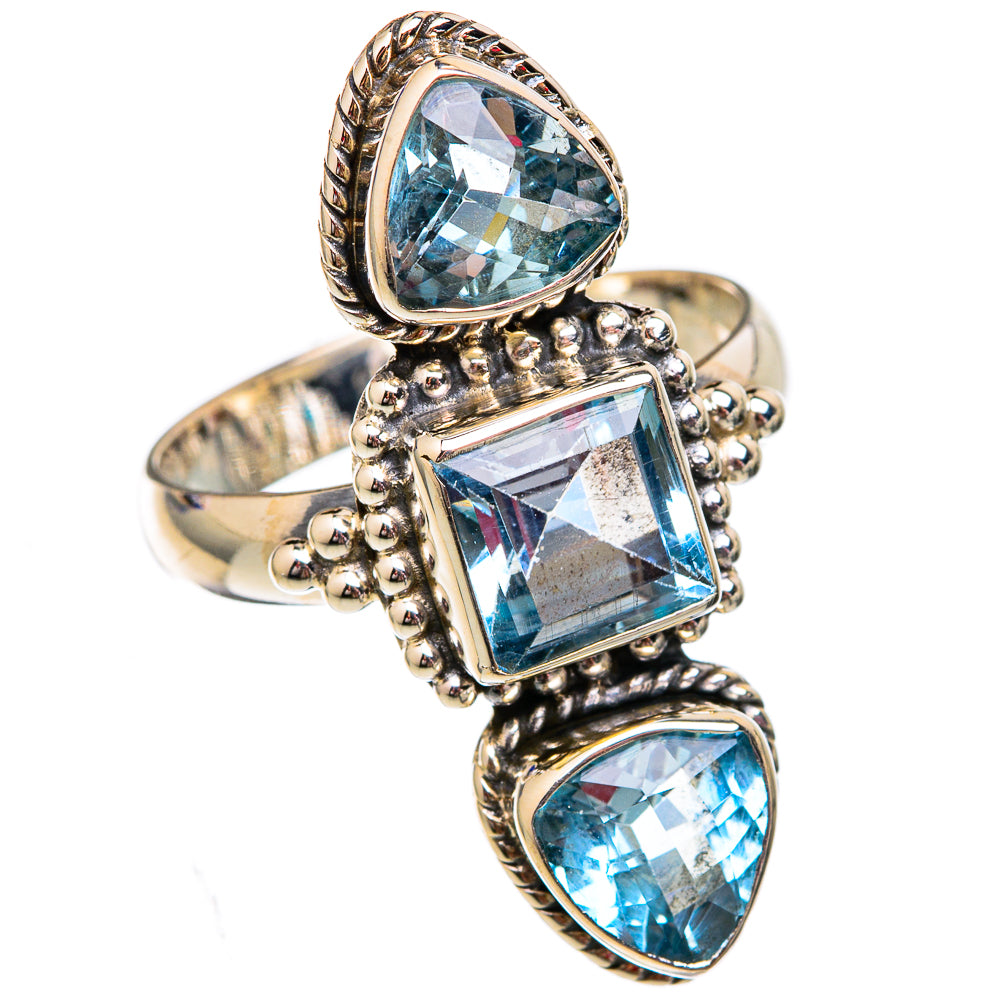 Blue Topaz Rings handcrafted by Ana Silver Co - RING102272 - Photo 2