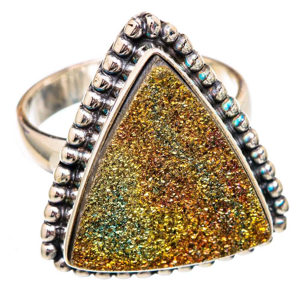 Spectro Pyrite Druzy Rings handcrafted by Ana Silver Co - RING102286 - Photo 2