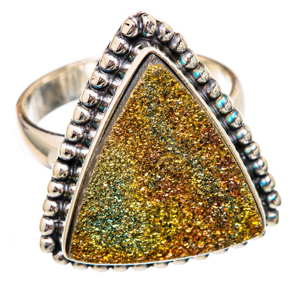 Spectro Pyrite Druzy Rings handcrafted by Ana Silver Co - RING102286 - Photo 2