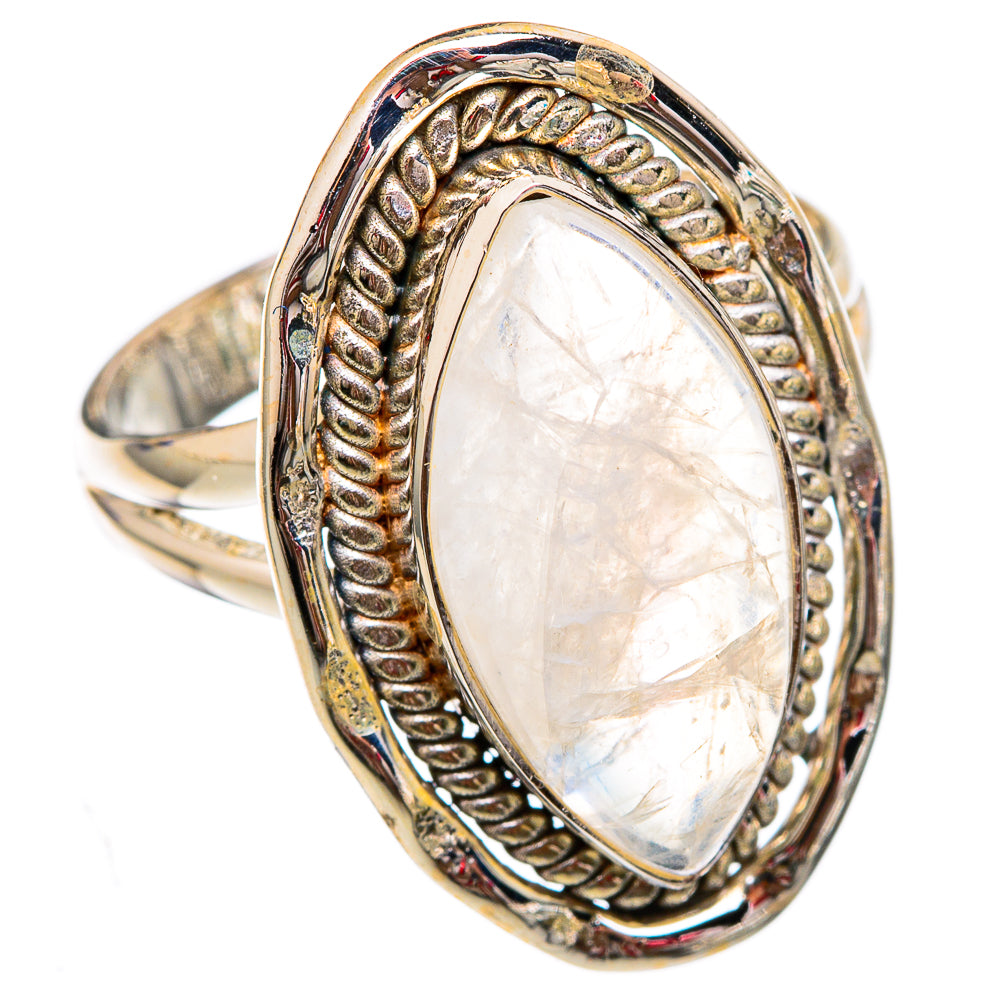 Rainbow Moonstone Rings handcrafted by Ana Silver Co - RING102292 - Photo 2