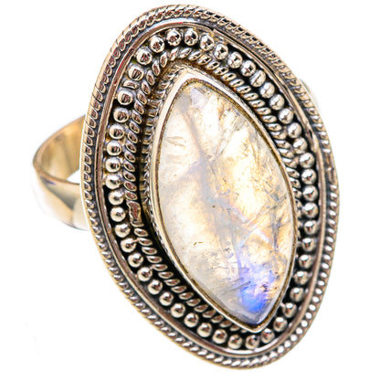 Rainbow Moonstone Rings handcrafted by Ana Silver Co - RING102295
