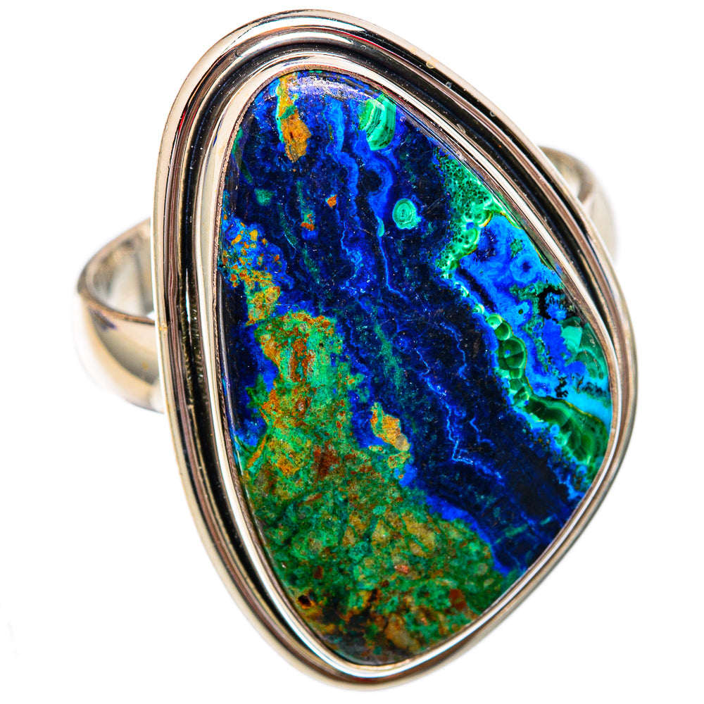 Azurite Malachite Rings handcrafted by Ana Silver Co - RING102296