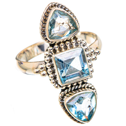 Blue Topaz Rings handcrafted by Ana Silver Co - RING102301