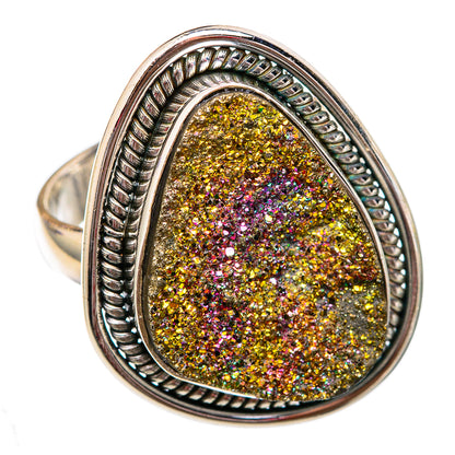 Spectro Pyrite Druzy Rings handcrafted by Ana Silver Co - RING102314 - Photo 2