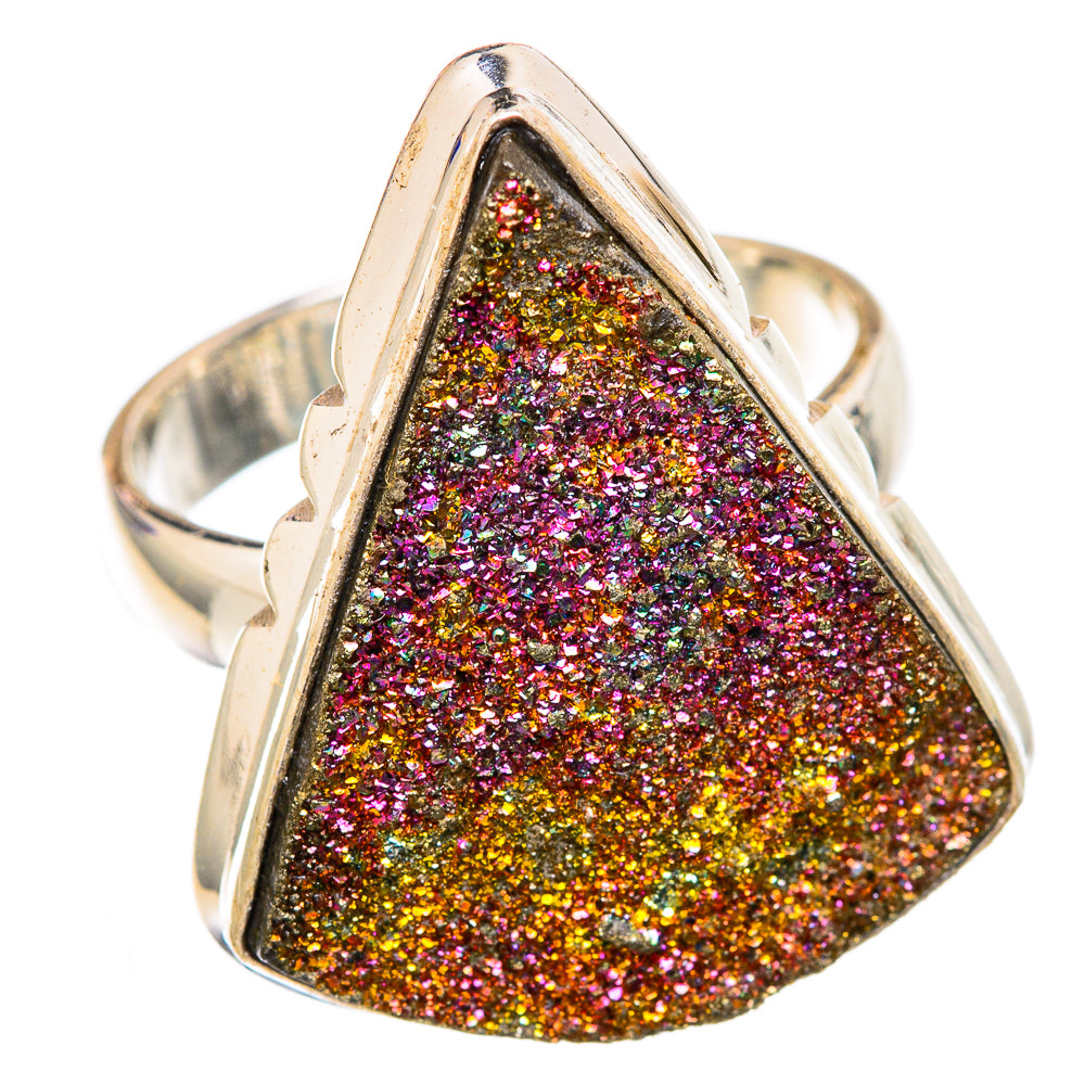 Spectro Pyrite Druzy Rings handcrafted by Ana Silver Co - RING102315 - Photo 2