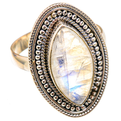 Rainbow Moonstone Rings handcrafted by Ana Silver Co - RING102318 - Photo 2