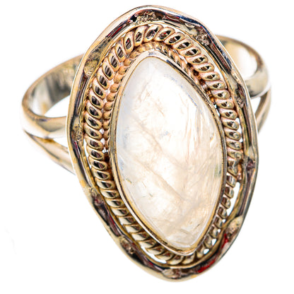 Rainbow Moonstone Rings handcrafted by Ana Silver Co - RING102321