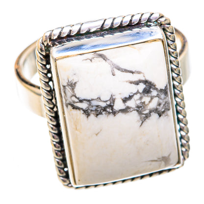 Howlite Rings handcrafted by Ana Silver Co - RING102322 - Photo 2