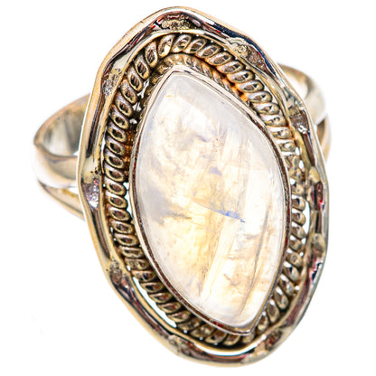 Rainbow Moonstone Rings handcrafted by Ana Silver Co - RING102341