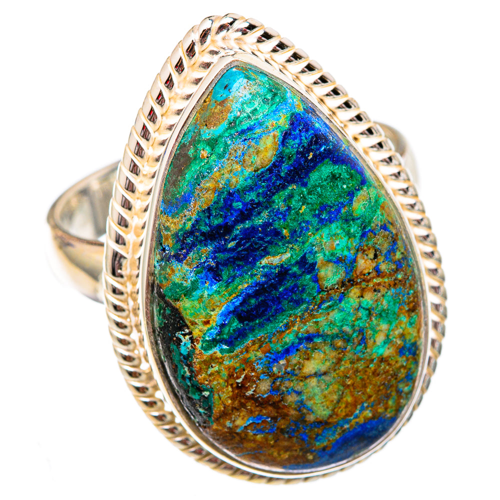 Azurite Malachite Rings handcrafted by Ana Silver Co - RING102346