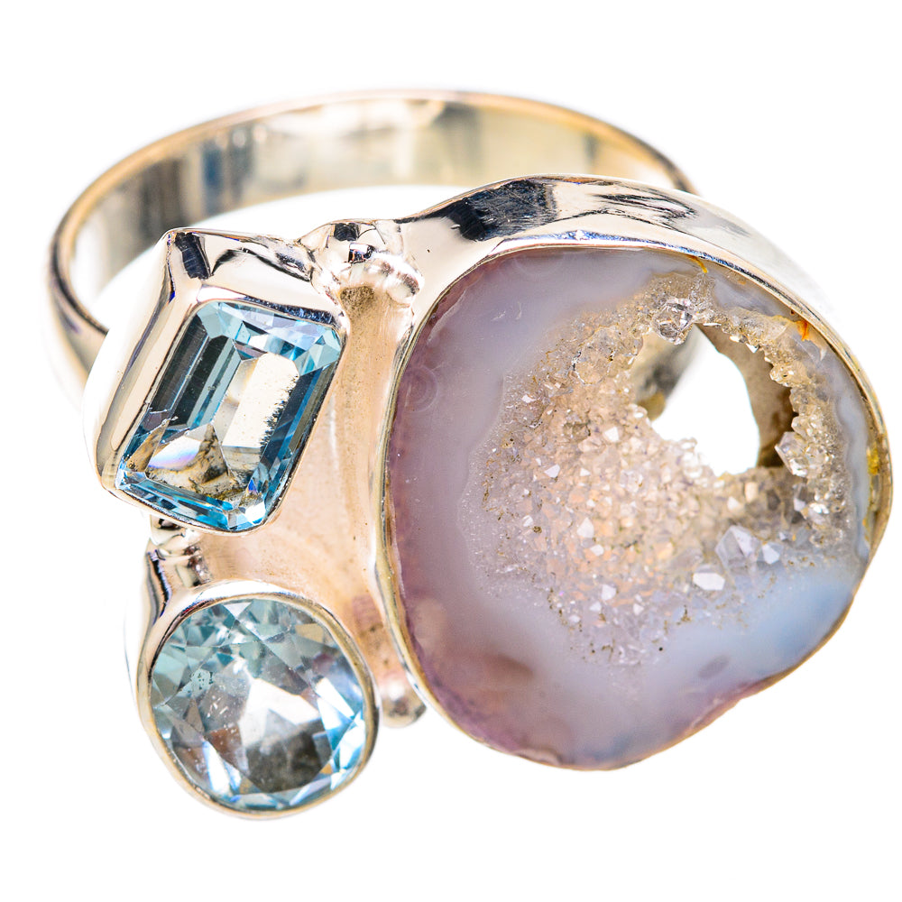 White Geode Slice Rings handcrafted by Ana Silver Co - RING102350