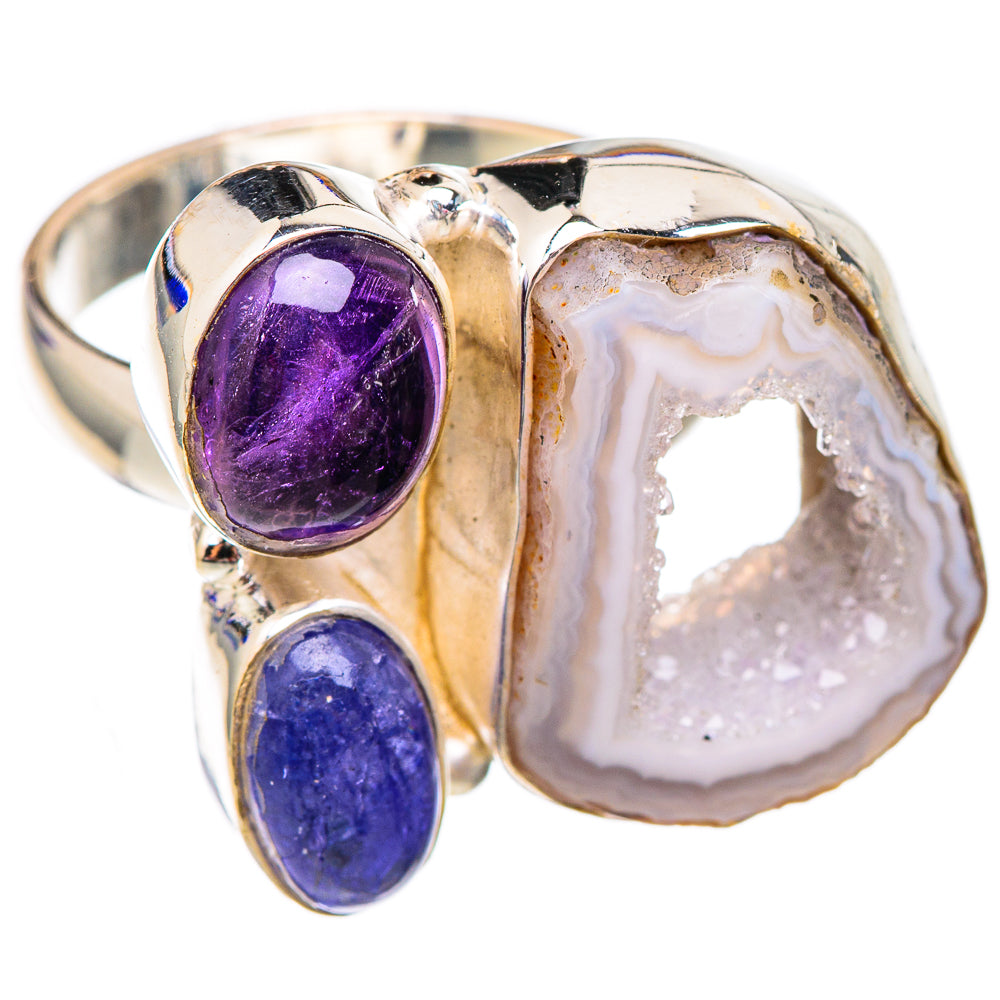 White Geode Slice Rings handcrafted by Ana Silver Co - RING102359 - Photo 2