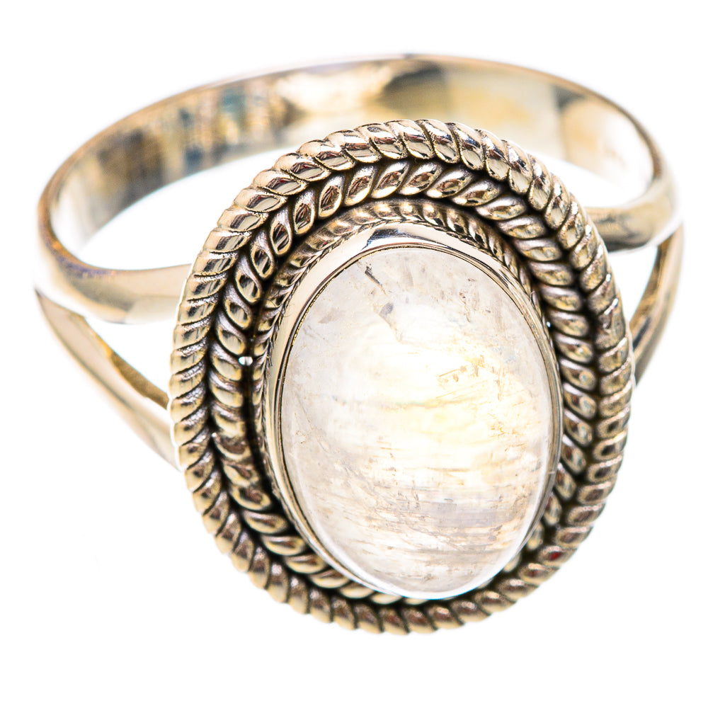 Rainbow Moonstone Rings handcrafted by Ana Silver Co - RING102363