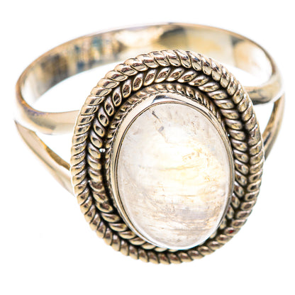 Rainbow Moonstone Rings handcrafted by Ana Silver Co - RING102363