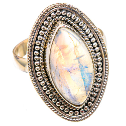 Rainbow Moonstone Rings handcrafted by Ana Silver Co - RING102380